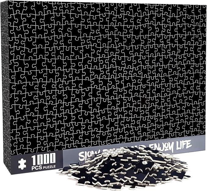 CHengQiSM 1000 Piece Puzzle for Adults, Pure Black Puzzles for Adults 1000 Pieces, Solid Black Jigsaw Puzzle for Adults Teens Seniors, Premium Thick Cardboard, Finished Size 27.6 x 19.7 inches
