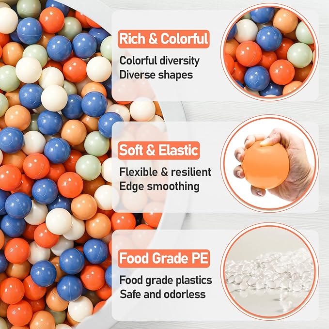 Clear Ball Pit Balls - Crush Proof Plastic Toy Balls for Boys and Girls