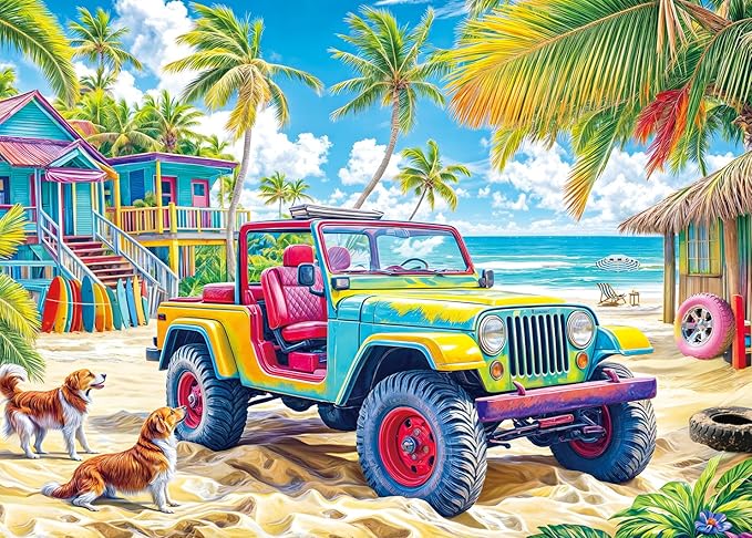 Jigsaw Puzzles for Adults 1000 Piece Puzzle for Adults 1000 Pieces Puzzle 1000 Pieces-Colorful Beach Buggy
