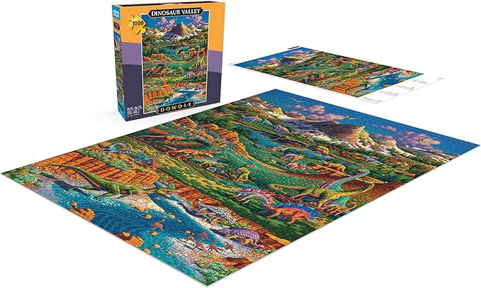 Buffalo Games - Eric Dowdle - Dinosaur Valley - 1000 Piece Puzzle - Challenging Puzzle Perfect for Game Nights - Finished Size is 26.75 x 19.75