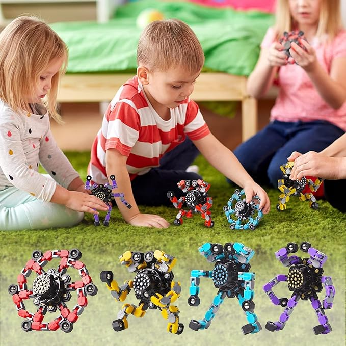 Easter Basket Stuffers Travel Toys for 8 9 10 Year Old Boys Transformable Fidget Spinners Toys for Kids and Adults Birthday Gifts for Teens