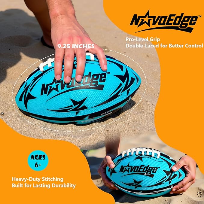 Hydro Water Football - 9.25-Inch Mesh Outer with Rubber Bladder | for All Ages - Pool, Lake, Beach Play | Textured Grip with Real Laces | Includes Pump | Choose 1 or 2 Ball Pack