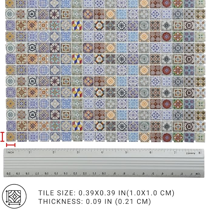 300pcs Miniature Floor Tiles for Dollhouse 1:24 Scale, Gypsum Mosaic Decor Kit, REDUCIO!