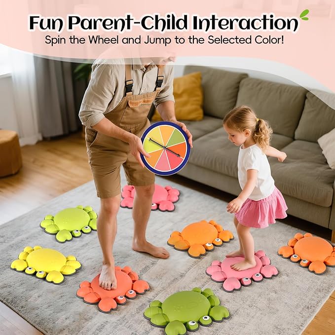 TOPNEW Stepping Stones for Kids, Non-Slip Balance Stepping Stones for Promoting Children's Coordination Skills, Toddler Stepping Stones Obstacle Course for Kids Age 3 4 5 6 7+