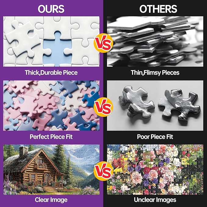 500 Piece Puzzle for Adults, Spring Riverside Cabin Jigsaw Puzzles 500 Pieces, Village Nature Puzzles for Adults 500 Pieces, Home Decor Birthday Party Gift Toy for Men Women Elders, 20.5 x 15 in