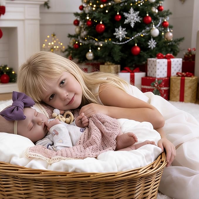 EKOKIZ Reborn Baby Dolls 20 Inch Realistic - Weighted Body Newborn Baby Doll, Life-Like Skin Detail Soft Vinyl Cloth Body, Collectible Real Life Sleeping Doll with Gift Set for Kids 3+