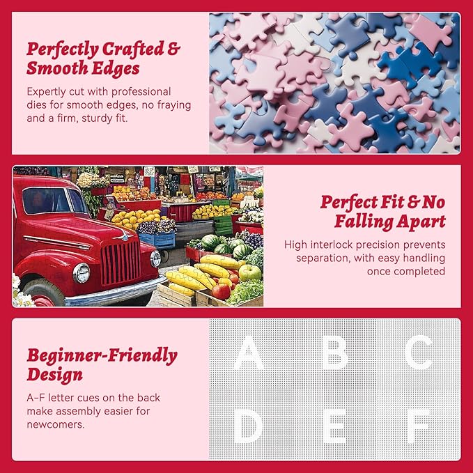 300 Piece Puzzle for Adults – Farmer’s Market Jigsaw Puzzle with Fresh Fruits – Recycled Paper Puzzle, Relaxing Family Activity Game, for Adults, Seniors (20.5" x 15)