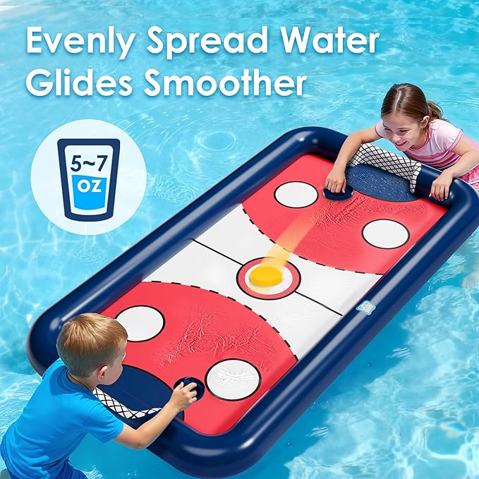 Funscape Kids Hockey Pool Game Toys, Big Inflatable Water Play Floating Toy, Fun Swimming Pool Float, Outdoor Activities Yard Beach Sports, Cool Summer Family Party Gift 5 6 8 10 12 Yr Boys Teen Adult