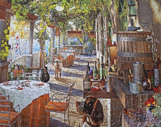 Springbok Vineyard Porch 1000 Piece Jigsaw Puzzle for Adults - Oceanside Winery - Unique Cut Pieces - Made in USA