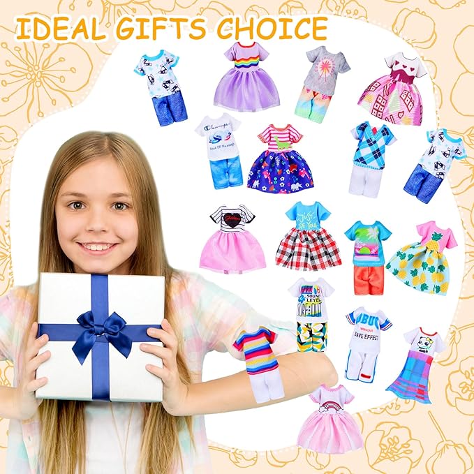 Hungdao 16 Pcs Girl Boy Doll Clothes Lovely Outfits Mini Doll Clothes 6 Inch Dolls Accessories for Kids Birthday Outfit(Boys and Girls)