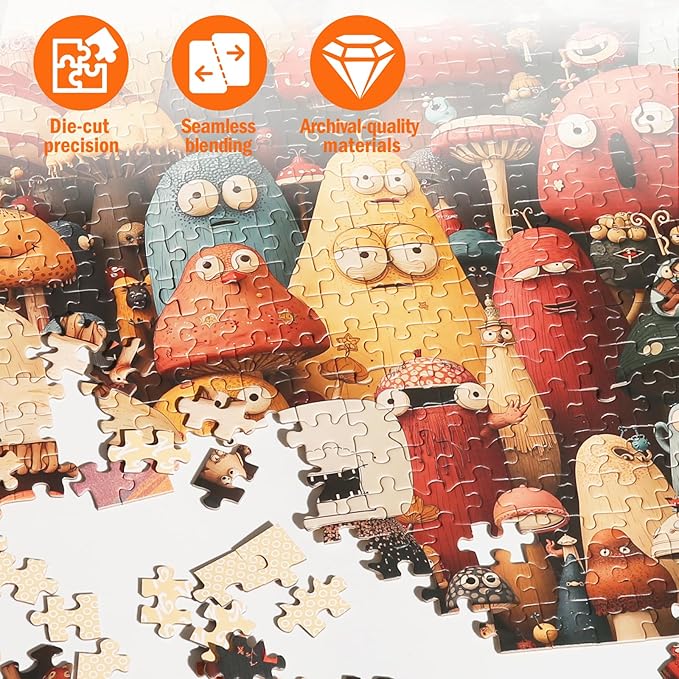 Jigsaw Puzzles for Adults 1000 Pieces, Funny Difficult Challenging Unique Puzzle for Game Night Family Home Decor, 20x27 Inches, Dense Monsters-1