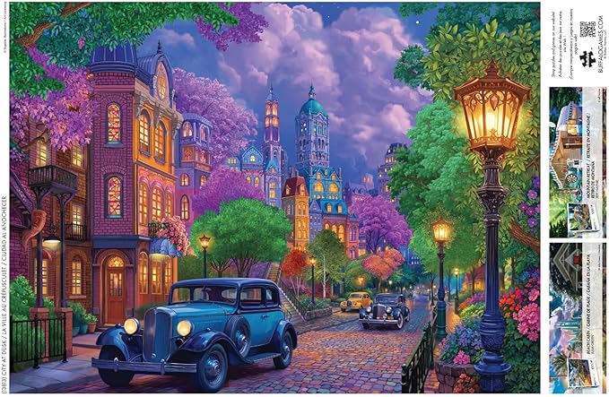 Buffalo Games - Bigelow Illustrations - Night and Day - City at Dusk - 1000 Piece Jigsaw Puzzle for Adults - Challenging Puzzle Perfect for Game Nights - Finished Size is 26.75 x 19.75