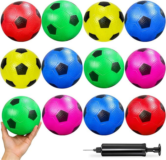 12 Pack Soccer Balls, Inflatable 4'' Mini Soccer Ball for Kids Toddlers Indoor Outdoor Sports Games Beach Garden Playground Balls Football for Boys Girls Gift and Party Favors