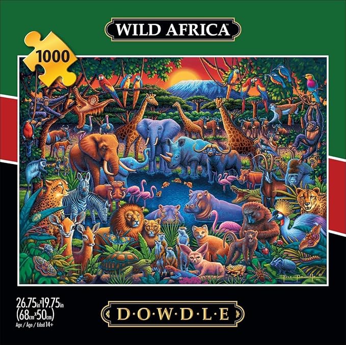 Buffalo Games - Eric Dowdle - Wild Africa - 1000 Piece Jigsaw Puzzle for Adults -Challenging Puzzle Perfect for Game Nights - Finished Size is 26.75 x 19.75