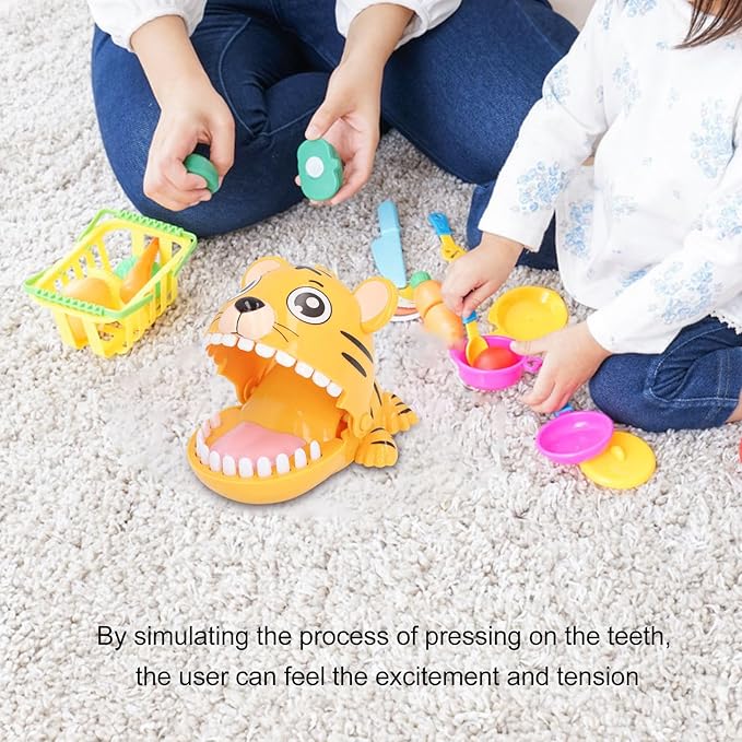 TOPINCN Biting Finger Toy Funny Interactive Dentist Game Hand Eye Coordination Stress Relieve for KidsParties Plastic (Yellow)