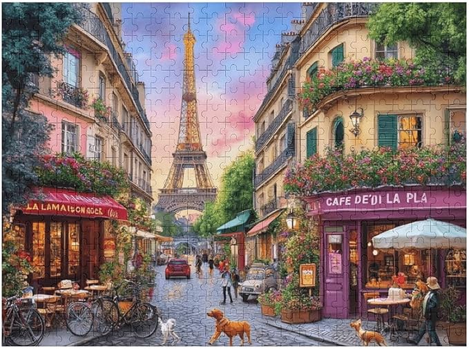Charming Paris - 500 Piece Jigsaw Puzzle for Adults - Challenging Puzzle Perfect for Game Nights - Finished Size is 20.5 x 15 -Gift for Christmas, Anniversary, Birthday,Family