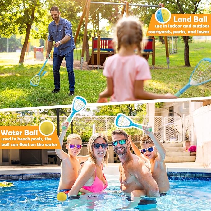 Foayex Kids Ajudstable Mini Lacrosse Sticks Set with 2 Balls, Sports & Outdoor Play Toys for Yard Lawn Camping, Outside Games for Boy & Girl 3 4 5 6 7 8 Year Old