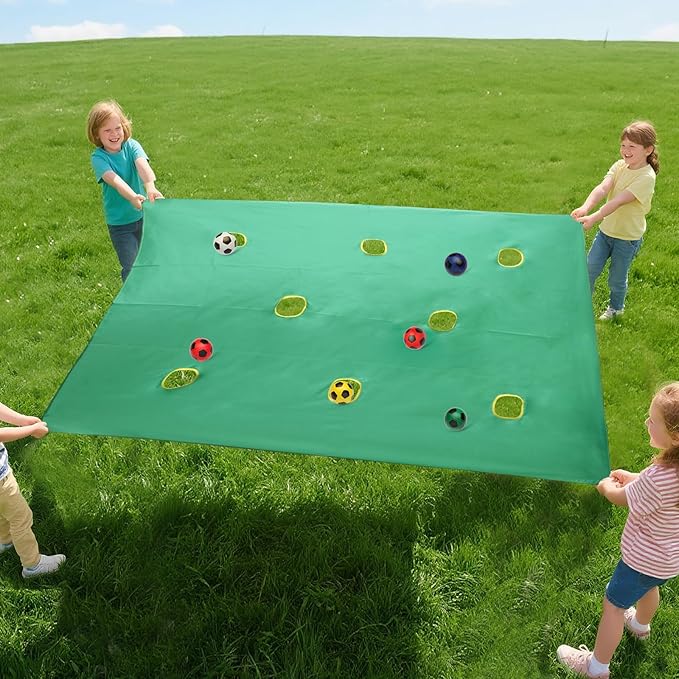 Field Day Games, Team Building Games, Teamwork Group Games for Party Outdoor, with 6 Pieces Soft Balls