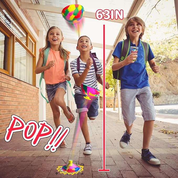 Toss Circus Carnival Party Favor Games Jumping Bounce Popper pop up Ball Dart Fidget Outdoor Toy for boy Girl Kid Children Adults（6 Piece）