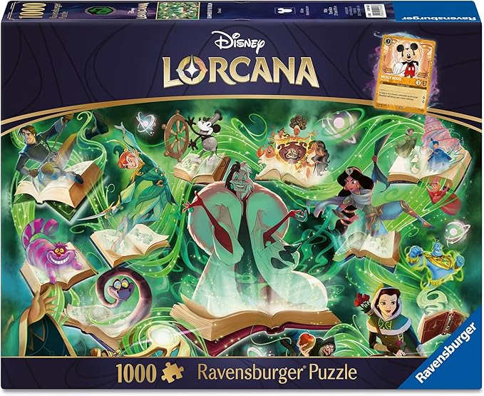 Ravensburger Disney Lorcana - Glimmers of The Realm: Emerald 1000 Piece Jigsaw Puzzle | Premium Quality Made in Europe | FSC Certified Materials