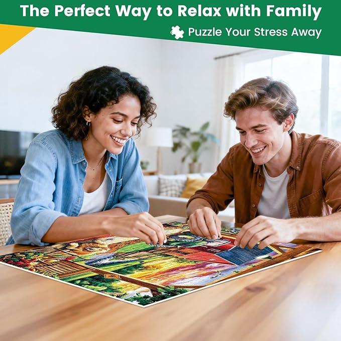 500 Piece Puzzle for Adult,Unique Fun Country Life Puzzle for Adults Seniors,Farm Cute Animal Recycled Paper Jigsaw Puzzle,Challenging Family Activity Game Gift for Family,Friends,Men,Women,20.5*15 In