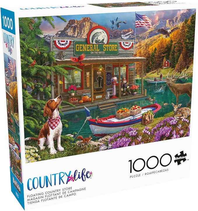 Buffalo Games - Lena - Country Life - Floating Country Store - 1000 Piece Jigsaw Puzzle for Adults - Challenging Puzzle Perfect for Game Nights - Finished Size is 26.75 x 19.75