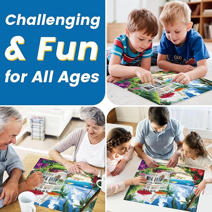 Puzzles for Adults 300 Pieces Sea View Room Puzzles 300 Pieces for Adults,Interlock Perfectly Letter on Back No Dust,Challenging Puzzle Home Decor Birthday Party Gift Toy for Men Women Olders Seniors