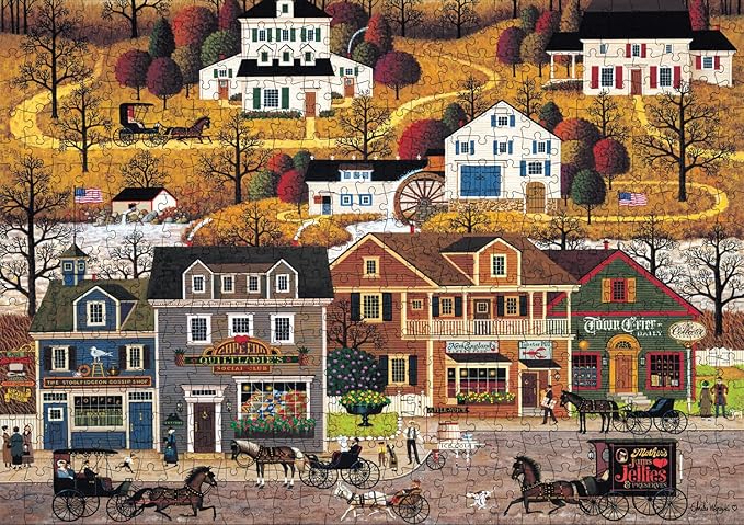 Buffalo Games - Charles Wysocki - Hawk River Hallow - 500 Piece Jigsaw Puzzle Colorful Puzzle for Adults – Precision-Cut Pieces, Beautiful Artwork, and Hours of Relaxing Fun