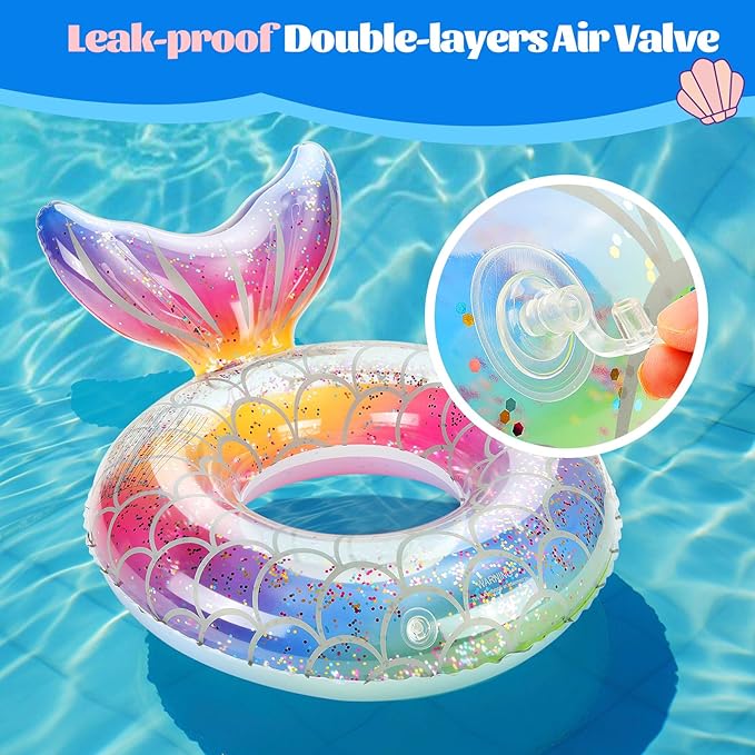 MoKo Inflatable Swimming Ring, Cute Pool Float Tube Decorations Swim Tubes Outdoor Pool Beach Water Floats Party Supplies Floaties