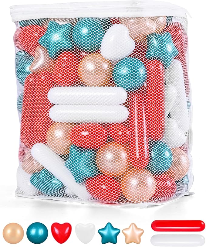 STARBOLO Ball Pit Balls for Toddlers, Pack of 200 BPA Free Phthalate Free Crush Proof Plastic Pit Balls for Ball Pits, Pearl Colors Play Toys for Kids Pool,Play Tent,Party Christmas.