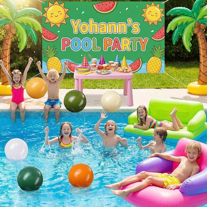 Realspring 24 Pcs Inflatable Beach Balls for Kids Bulk Pastel Solid Color Jumbo Beach Ball Swim Pool Floating Toys Baby Shower Birthday Summer Party Decor(Mainly Green, Yellow, Brown, White,12.5 Inch)