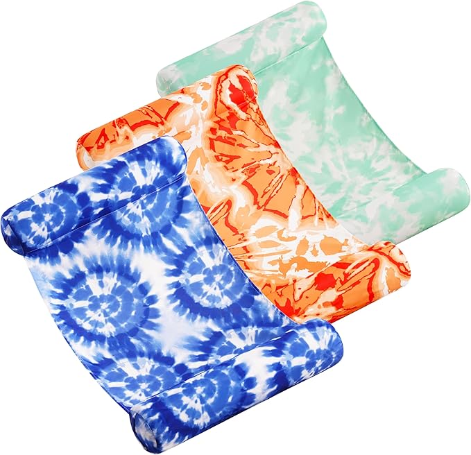 Sloosh 3 Pack 4-in-1 Inflatable Pool Floats - Water Hammock Lounges, Multi-Purpose Swimming Pool Accessories (Saddle, Lounge Chair, Drifter) for Pool, Lake, Outdoor, Beach