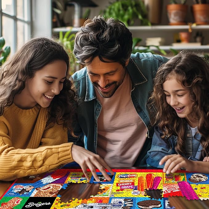 White Mountain 1000 Piece Jigsaw Puzzle Vintage Food Collage Puzzles with Large Pieces, Gift for Adults and Family 24"x30" - Favorite Ice Creams