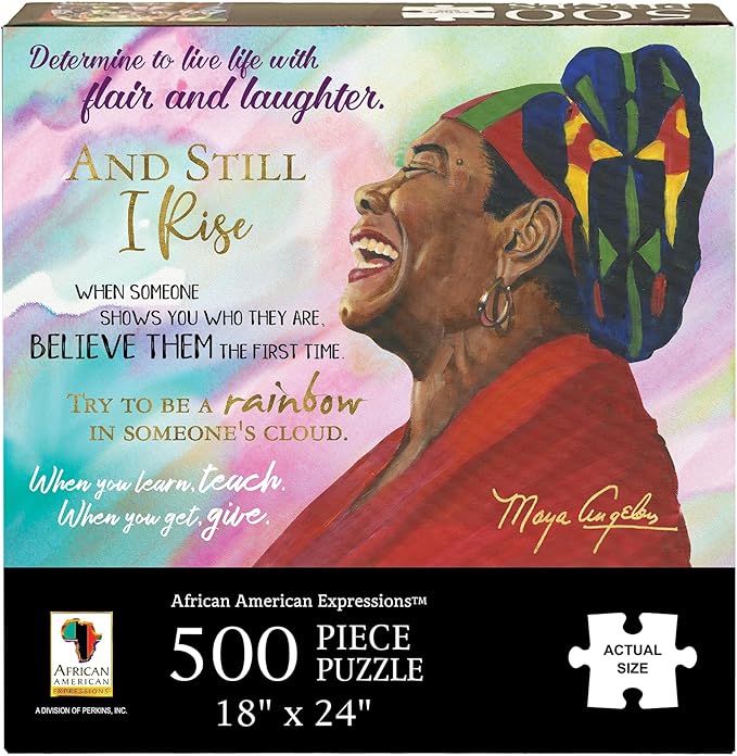 African American Expressions - Maya Angelou Quotes Puzzle - 500 Piece Jigsaw Puzzle for Adults | Inspiring Fall Puzzle for Relaxation