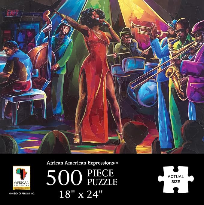 African American Expressions – 500-Piece Jigsaw Puzzle – Inspirational Black Art, Premium Quality for Relaxation and Reflection - Jazz Puzzle