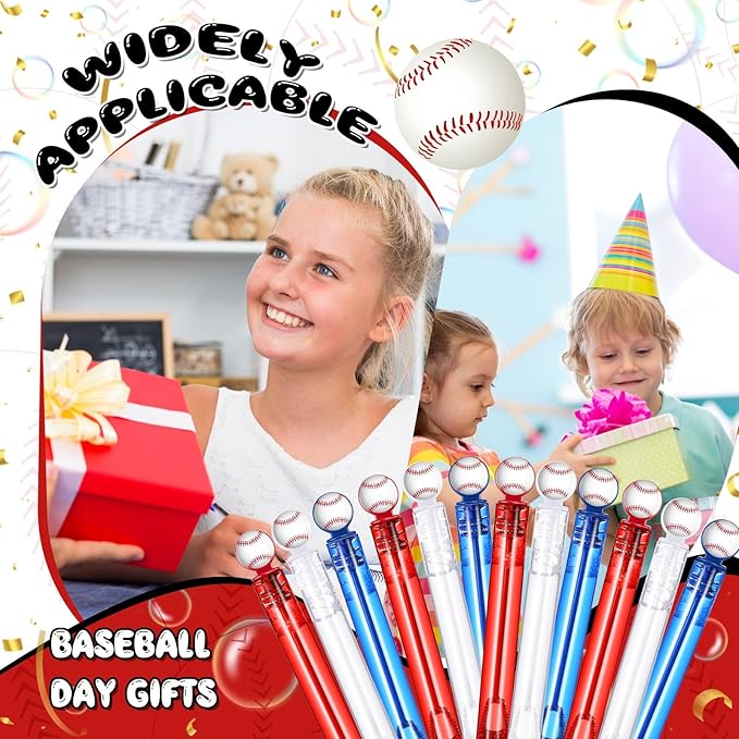 24 Pcs Mini Baseball Bubble Wands Baseball Themed Party Favors Birthday Bubble Wand Bulk for Outdoor Summer Classroom Party Supplies Kids Goodie Bags Filler