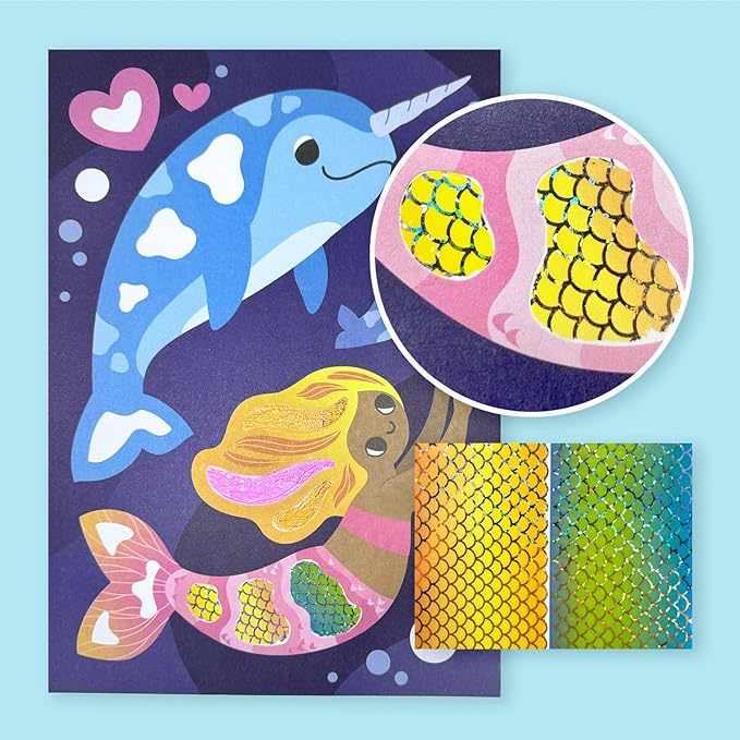Tiger Tribe Foil Art: Ocean Magic Activity Set for Kids - Includes Foil Sheets, Art Cards - Creative Play Fun for Boys & Girls Ages 5-8, Perfect Rainy Day Gift