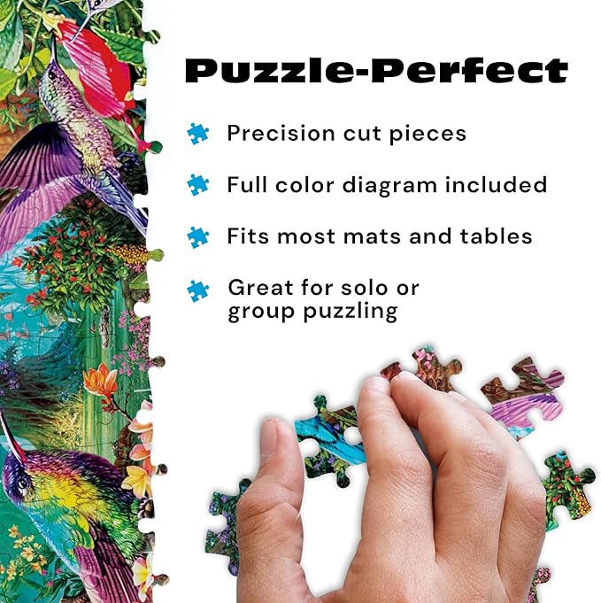 Buffalo Games - Hummingbird Garden - Steve Read - 500 Piece Jigsaw Puzzle for Adults - Vibrant Nature Puzzle Perfect for Game Nights - Finished Size 21.25 x 15.00 - Bonus Poster Included