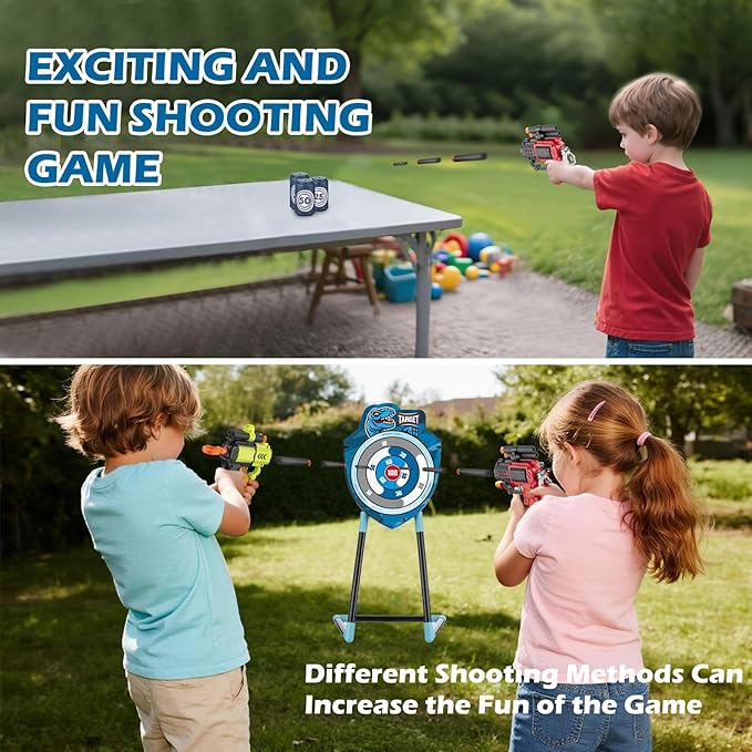 2 Pack Kids LED Archery Set with Standing Target, 20 Suction Cup Arrows Bow and Arrow for Kids 3-12, Indoor Outdoor Sport Toy for Boys Girls