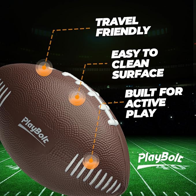 7.25" Mini Foam Football for Kids & Toddlers - Easy Grip Small Youth Sports Ball - Soft Foam Footballs for Little Hands, Indoor & Outdoor Sports Play - Toy Gift for Boys & Girls