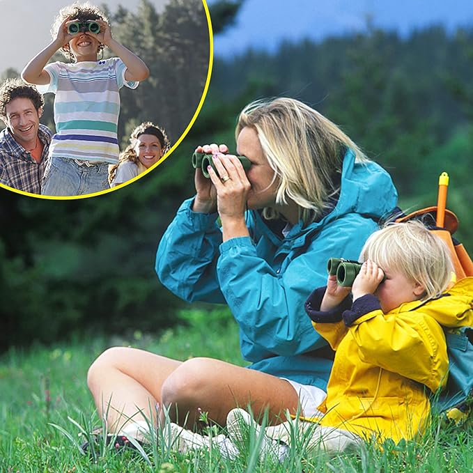 ESSENSON Binoculars for Kids Toy Gift for 3 4 5 6 7 8+ Year Old Boys Girls Kids Telescope Outdoor Toys for Sports and Outside Play Hiking, Bird Watching, Travel, Camping, Birthday Presents(Green)