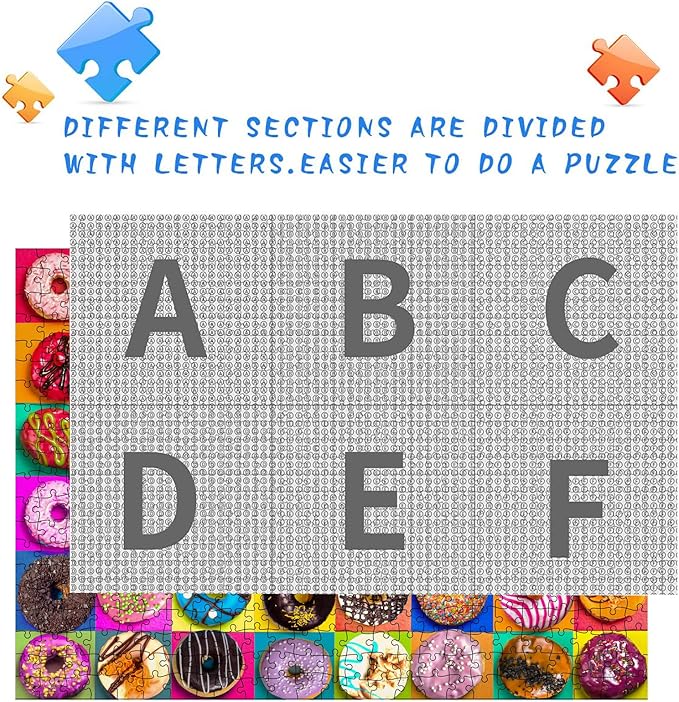 Nattork Jigsaw Puzzles 500 Pieces for Adults, Families (Donuts) Pieces Fit Together Perfectly