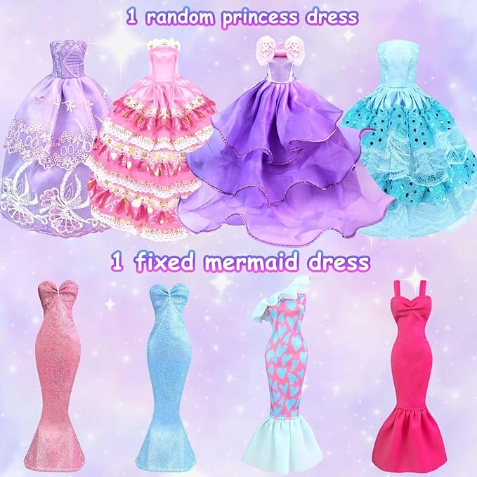 92Pcs Doll Clothes and Accessories with Closet for 11.5 Inch Doll Fashion Design Kit Girl Dress Up Including Fashion Dress Outfits Tops and Pants Shoes Hangers Bags Necklaces Girls Toy Gifts