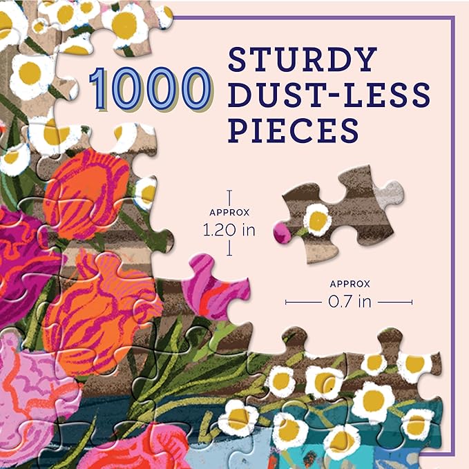 eeBoo 1000 Piece Puzzle - English Flower Shop Jigsaw Puzzle for Adults, Square 23" x 23" Made with Recycled Board & Vegetable-Based Ink