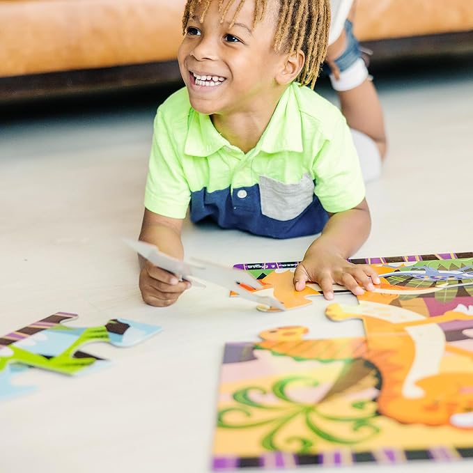 Melissa & Doug Dinosaur Dawn Jumbo Floor Puzzle (24 Pieces, 2 x 3 Feet), Jigsaw Puzzle for Preschoolers and Kids Ages 3+ - FSC Certified