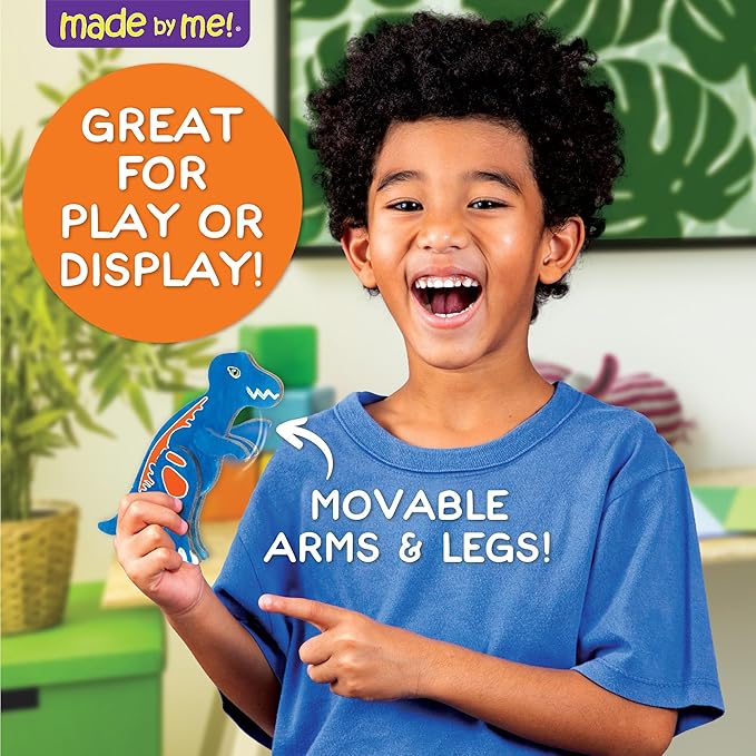 Made By Me Build & Paint Your Own Wooden Toys, DIY Wood Craft Kit, Easy to Assemble, 3D Dinos and Friends