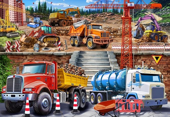 Puzzles for Kids Ages 6-8-10, Construction Site 100 Piece Puzzles for Kids, Educational Kids Puzzles Toys for Boys Girls Age 6, 7, 8-10 Years Old