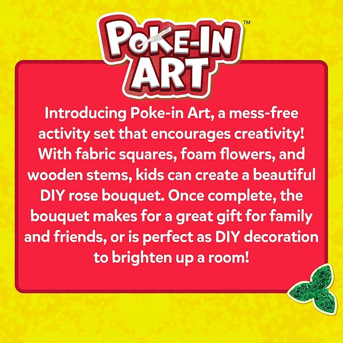 Skillmatics Poke-in Art - Rose Bouquet, Mess-Free Fun for Kids, DIY Wood Craft Kits, Creative Activity, Gifts for Girls & Boys Ages 4, 5, 6, 7, 8, 9, 10, 11, 12