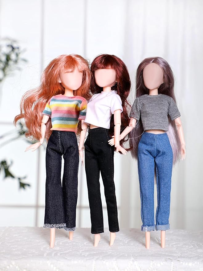 Bencailor 8 Pieces Summer Doll Clothes for 11.5 Inch Doll Accessories Sweaters Denim Pant Regular Outfit Clothing for Girls(T Shirt)