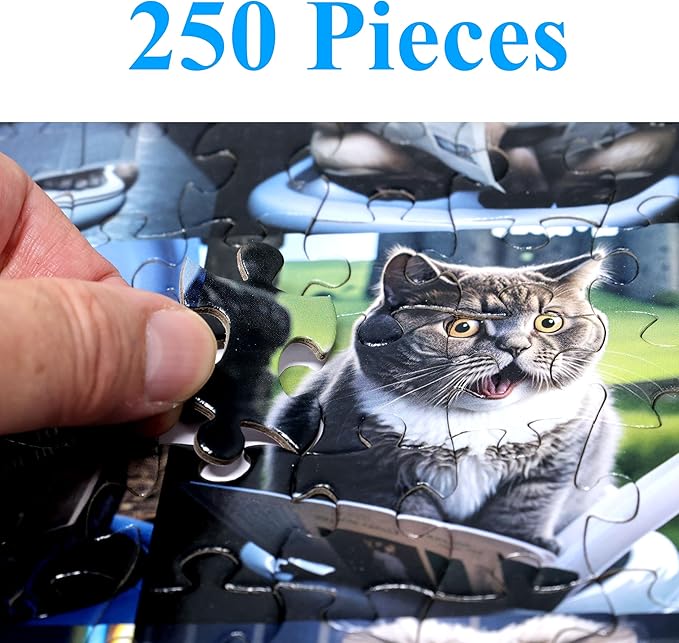 Think2Master Pooping Cats 250 Pieces Jigsaw Puzzle Featuring heartwarming Kittens and Cats. Perfect Bathroom Decoration, White Elephant Gag Gift. Fun Puzzle for Adults & Teens. Size: 14.2” X 19.3”